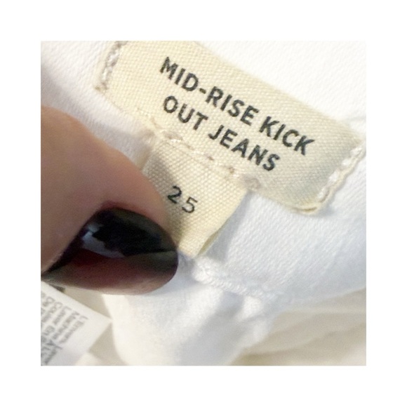 Madewell Kick Out Crop High Rise Jeans Size 25 White | Cropped Kick Flare Denim - Picture 9 of 12